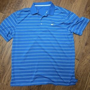 Masters Blue Striped Polo sz L Golf